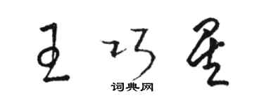 駱恆光王巧星草書個性簽名怎么寫