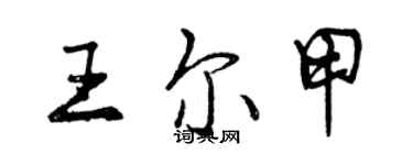 曾慶福王爾甲行書個性簽名怎么寫