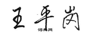 駱恆光王平崗行書個性簽名怎么寫