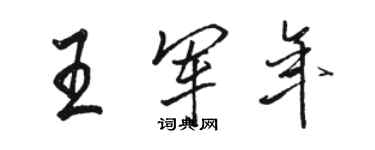 駱恆光王軍年行書個性簽名怎么寫