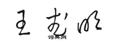 駱恆光王武明草書個性簽名怎么寫