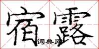 龐中華宿露楷書怎么寫