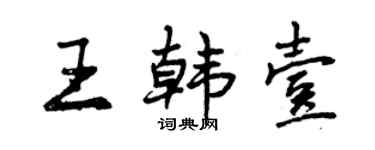 曾慶福王韓壹行書個性簽名怎么寫