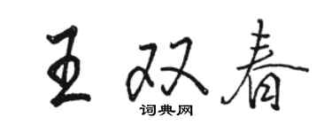 駱恆光王雙春行書個性簽名怎么寫