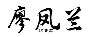 胡問遂廖鳳蘭行書個性簽名怎么寫