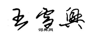 朱錫榮王雪興草書個性簽名怎么寫