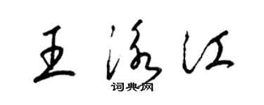 梁錦英王泳江草書個性簽名怎么寫