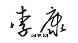 駱恆光李康草書個性簽名怎么寫