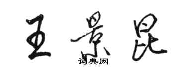 駱恆光王景昆行書個性簽名怎么寫