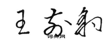 駱恆光王前豹草書個性簽名怎么寫