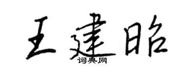 王正良王建昭行書個性簽名怎么寫