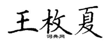 丁謙王枚夏楷書個性簽名怎么寫
