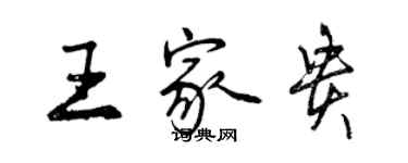 曾慶福王家貴行書個性簽名怎么寫