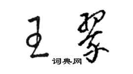 駱恆光王翠草書個性簽名怎么寫