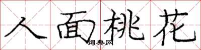 龐中華人面桃花楷書怎么寫