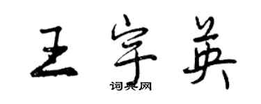 曾慶福王宇英行書個性簽名怎么寫