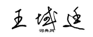 梁錦英王域廷草書個性簽名怎么寫