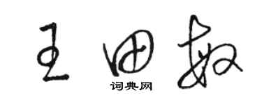 駱恆光王田敏草書個性簽名怎么寫