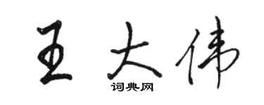 駱恆光王大偉行書個性簽名怎么寫