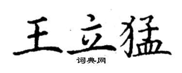 丁謙王立猛楷書個性簽名怎么寫