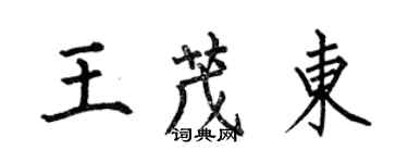 何伯昌王茂東楷書個性簽名怎么寫