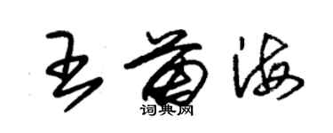 朱錫榮王苗海草書個性簽名怎么寫