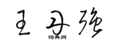 駱恆光王丹強草書個性簽名怎么寫