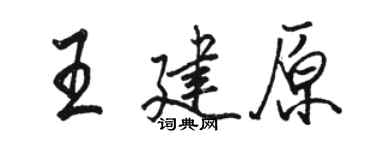 駱恆光王建原行書個性簽名怎么寫