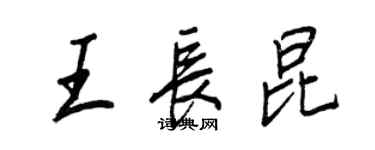 王正良王長昆行書個性簽名怎么寫