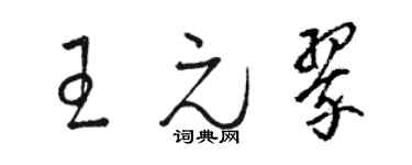 駱恆光王元翠草書個性簽名怎么寫