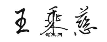 駱恆光王乘慈行書個性簽名怎么寫