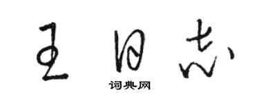 駱恆光王日誌草書個性簽名怎么寫