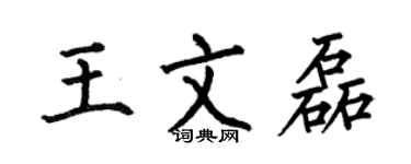 何伯昌王文磊楷書個性簽名怎么寫