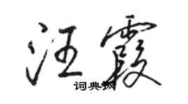 駱恆光汪霞行書個性簽名怎么寫