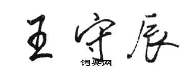 駱恆光王守辰行書個性簽名怎么寫