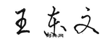 駱恆光王東文行書個性簽名怎么寫