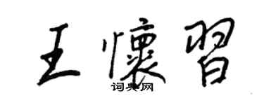 王正良王懷習行書個性簽名怎么寫