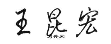 駱恆光王昆宏行書個性簽名怎么寫