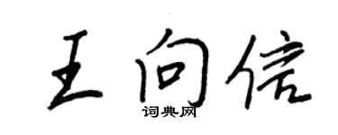 王正良王向信行書個性簽名怎么寫