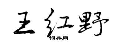 曾慶福王紅野行書個性簽名怎么寫