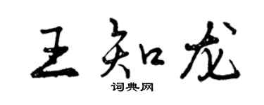 曾慶福王知龍行書個性簽名怎么寫