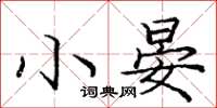 龐中華小晏楷書怎么寫