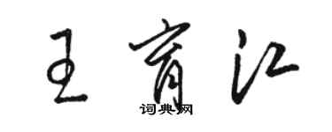 駱恆光王育江草書個性簽名怎么寫