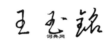 駱恆光王玉銘草書個性簽名怎么寫
