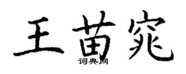 丁謙王苗窕楷書個性簽名怎么寫