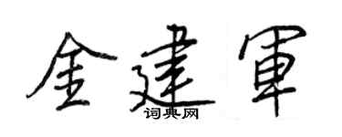 王正良金建軍行書個性簽名怎么寫