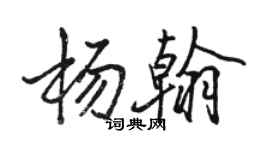 駱恆光楊翰行書個性簽名怎么寫