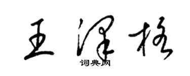 梁錦英王澤格草書個性簽名怎么寫