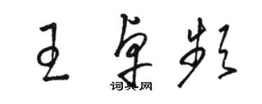 駱恆光王卓頻草書個性簽名怎么寫