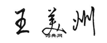 駱恆光王美州行書個性簽名怎么寫